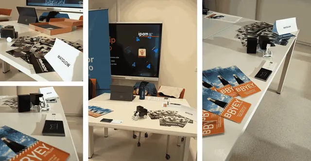 Equipa da Matglow no stand do Internship I-Lookup do IPAM Porto